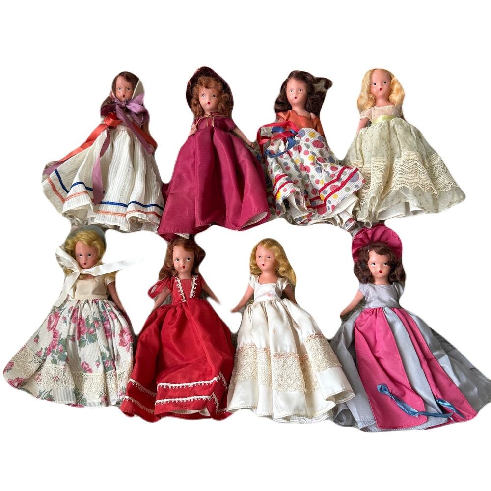 Vintage 1940's Nancy Ann Storybook Dolls - Lot of 8 Dolls - 6.5"